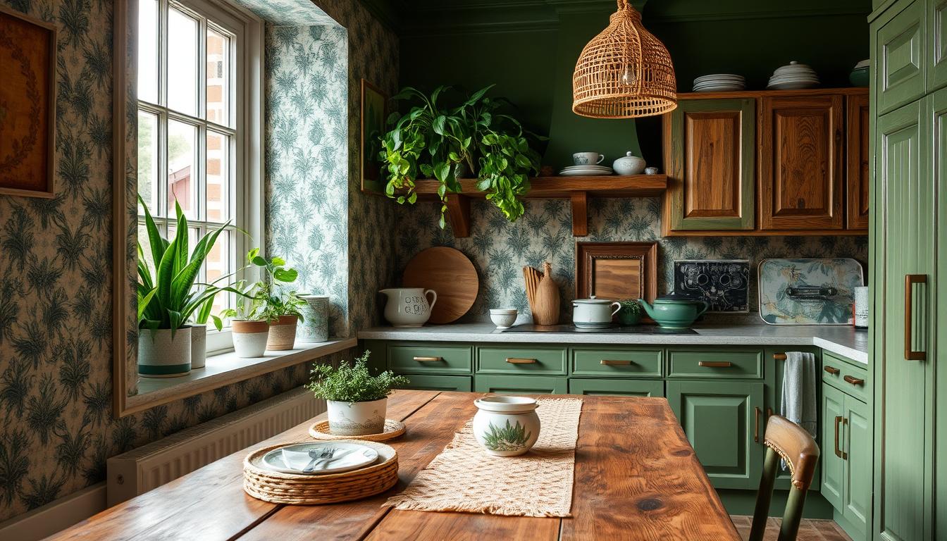 Image showcasing 20 Green Kitchen Decor Ideas for a Natural Look