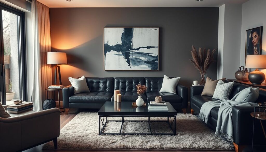 20 dark leather couch living room designs ideas