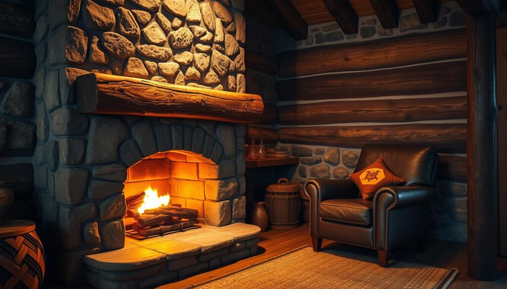 rustic home decor fireplace design