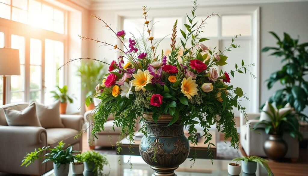 Floral living room decor ideas with centerpieces and greenery Floral living room decor ideas with centerpieces and greenery