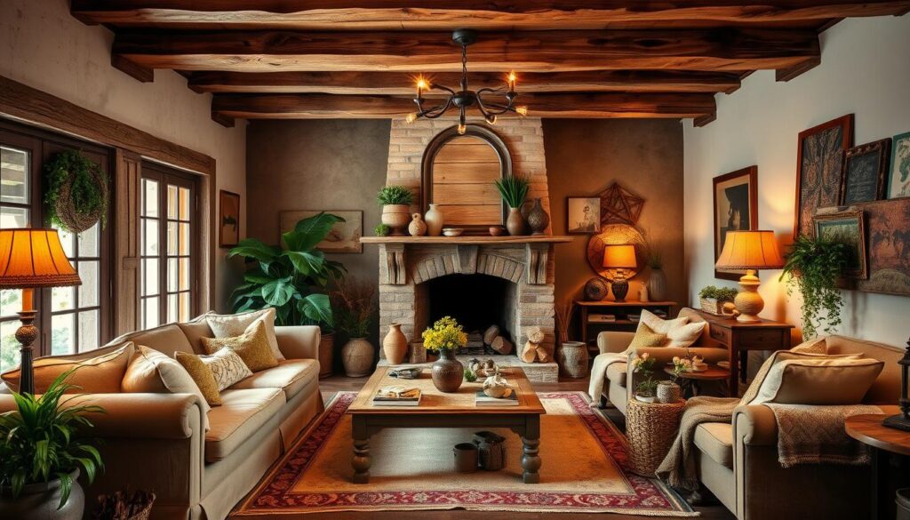 French country cozy boho living room inspiration