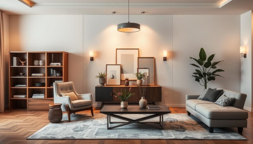 Furniture arranged as a living room partition Furniture arranged as a living room partition