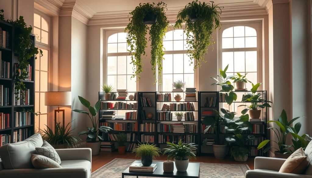chic living room book displays with plants and books chic living room book displays with plants and books