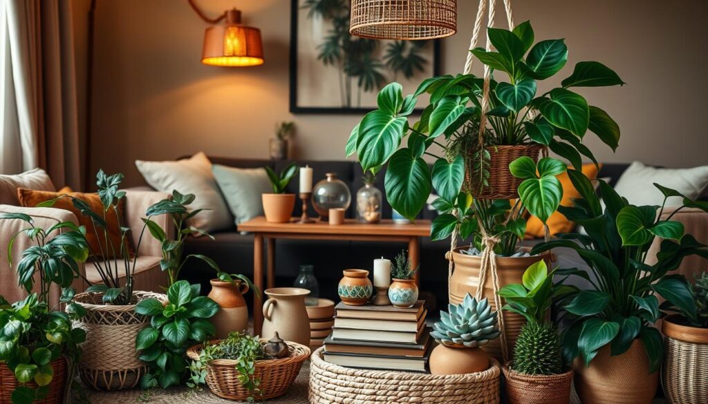 cozy boho style plant arrangement cozy boho style plant arrangement