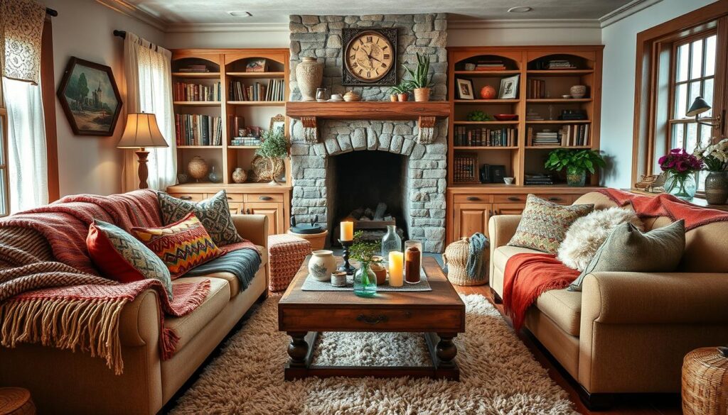 cozy cottage living room design with layered textiles and bohemian decor cozy cottage living room design with layered textiles and bohemian decor