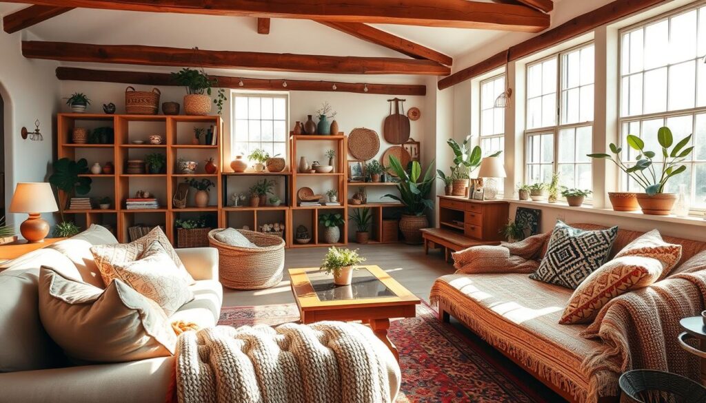 cozy living room decor boho rustic inspiration