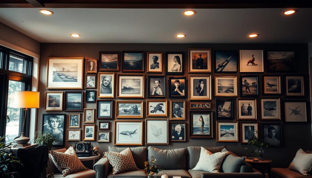 gallery wall in a multi-functional living space gallery wall in a multi-functional living space