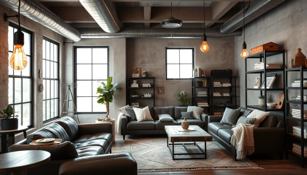 industrial living room decor with pendant lighting industrial living room decor with pendant lighting
