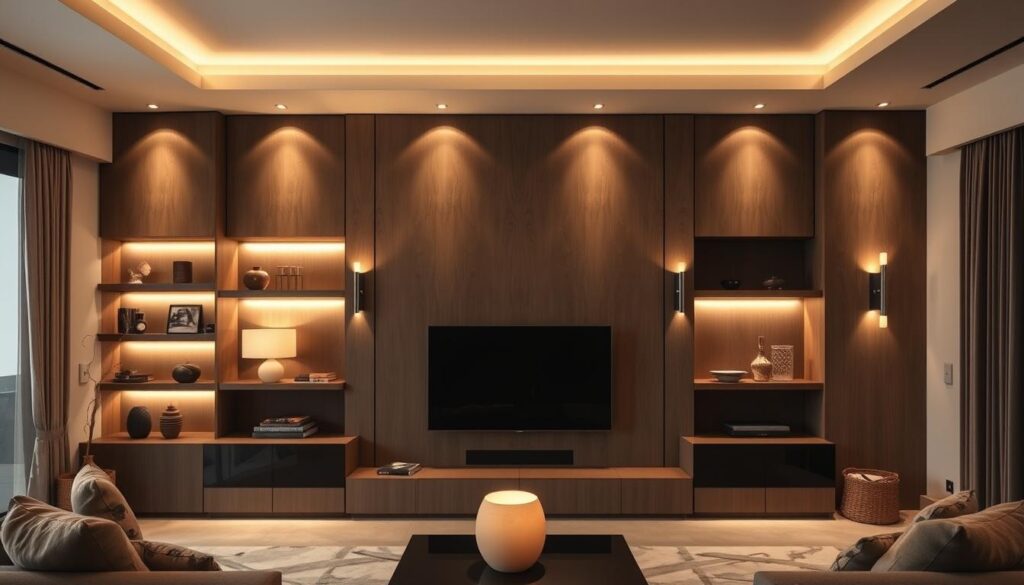 living room tv wall lighting ideas