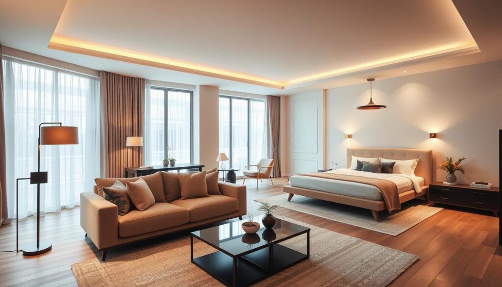 modern interior design living room and bedroom combo lighting ideas modern interior design living room and bedroom combo lighting ideas