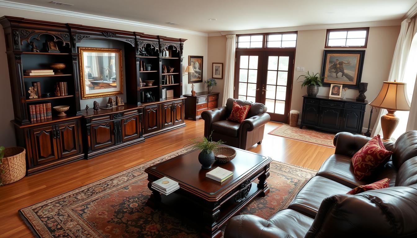 20 dark wood furniture living room designs