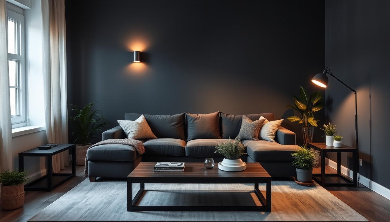 20 dark walls living room designs ideas