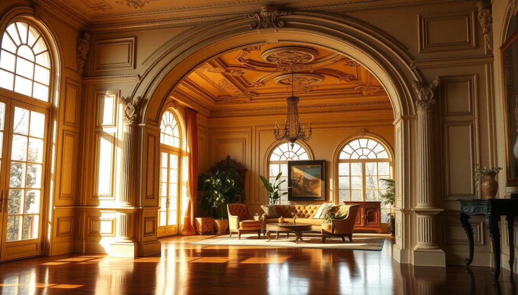 A grand, ornately decorated living room archway, bathed in warm, golden afternoon light filtering through large windows. The archway's intricate carvings and moldings cast delicate shadows, adding depth and texture. Elegant, curved lines flow seamlessly, drawing the eye inward to a cozy seating area beyond. Plush, jewel-toned furniture and lush, verdant plants create a welcoming, sophisticated ambiance. Subtle reflections on a polished hardwood floor complete the refined, timeless scene, capturing the beauty and functionality of a well-designed living room archway. A grand, ornately decorated living room archway, bathed in warm, golden afternoon light filtering through large windows. The archway's intricate carvings and moldings cast delicate shadows, adding depth and texture. Elegant, curved lines flow seamlessly, drawing the eye inward to a cozy seating area beyond. Plush, jewel-toned furniture and lush, verdant plants create a welcoming, sophisticated ambiance. Subtle reflections on a polished hardwood floor complete the refined, timeless scene, capturing the beauty and functionality of a well-designed living room archway.
