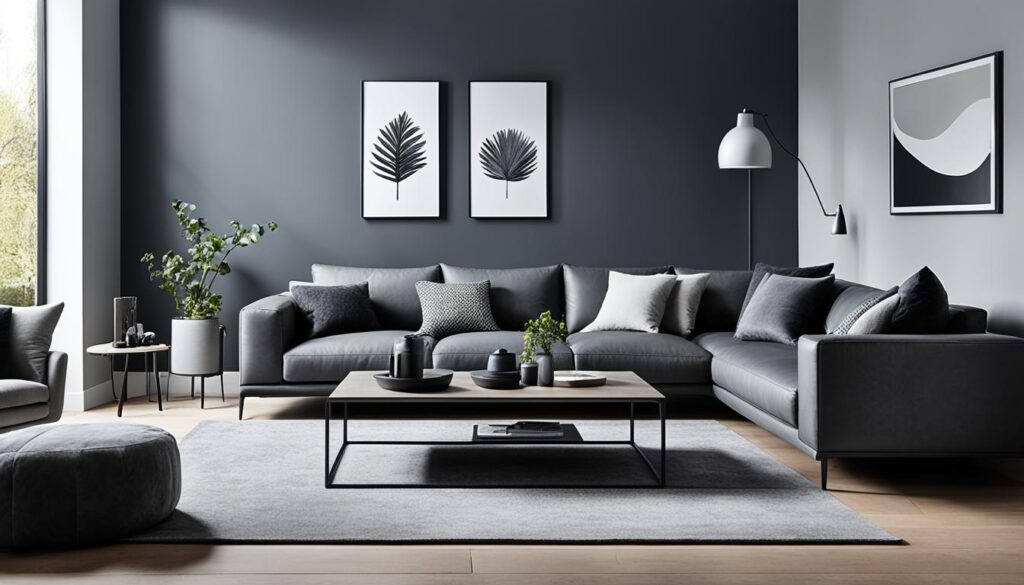 Grey living room contrast