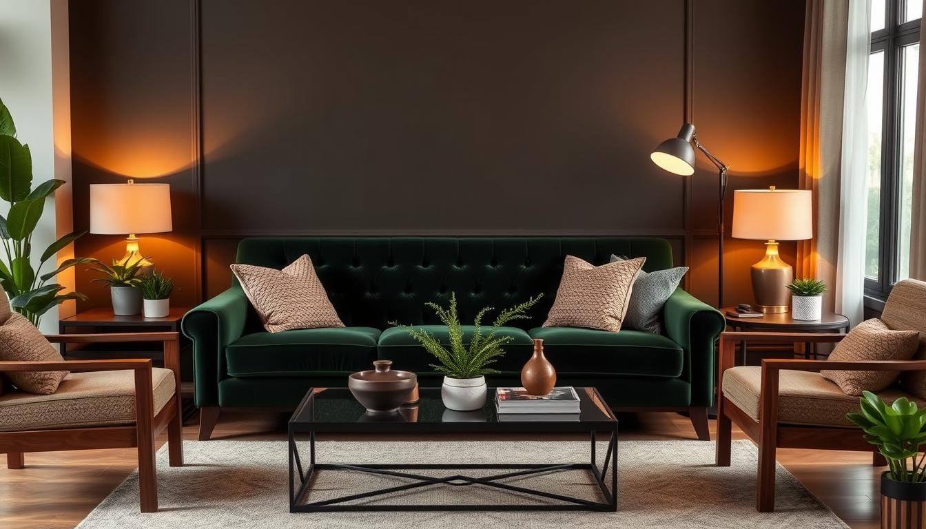 20 dark green velvet couch living room ideas