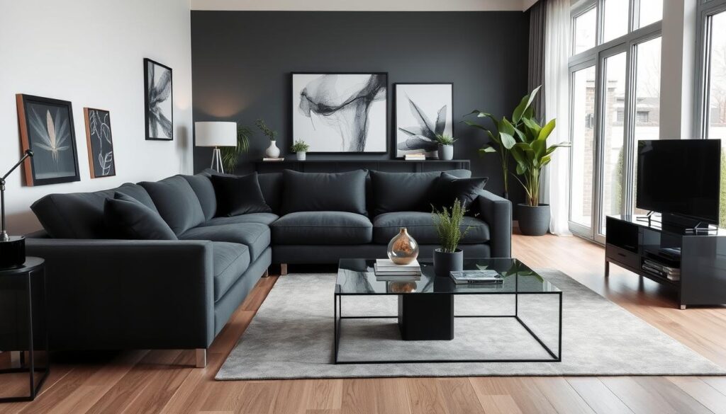 dark grey couch