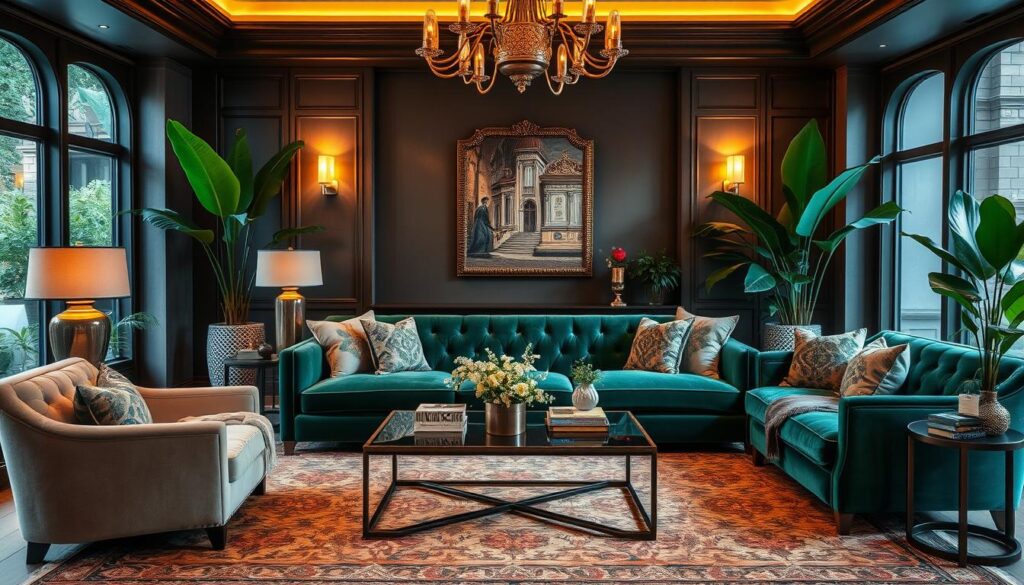 emerald green velvet couch
