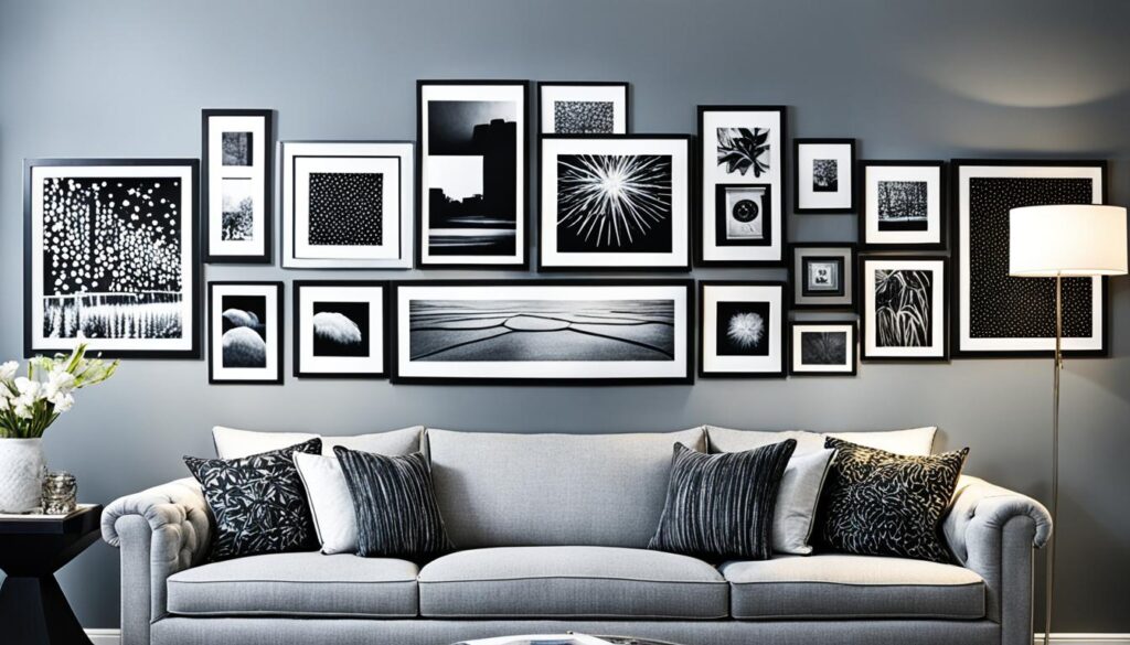 grey gallery wall