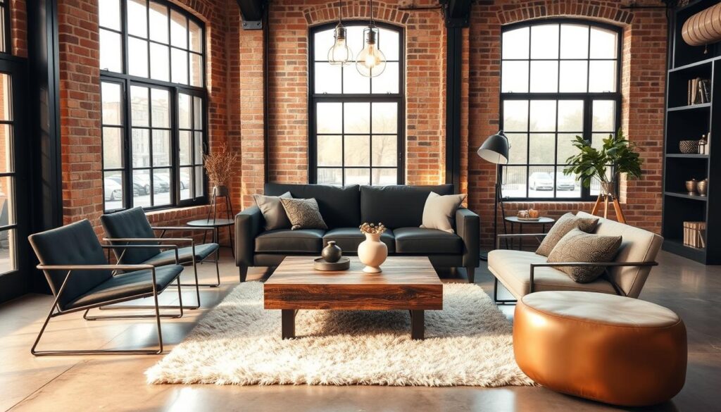 industrial chic living room