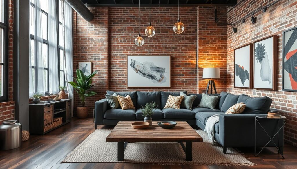 industrial-style living room