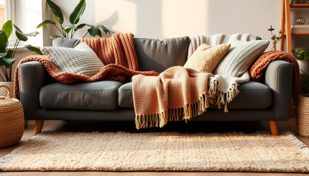 layering area rugs and throw blankets
