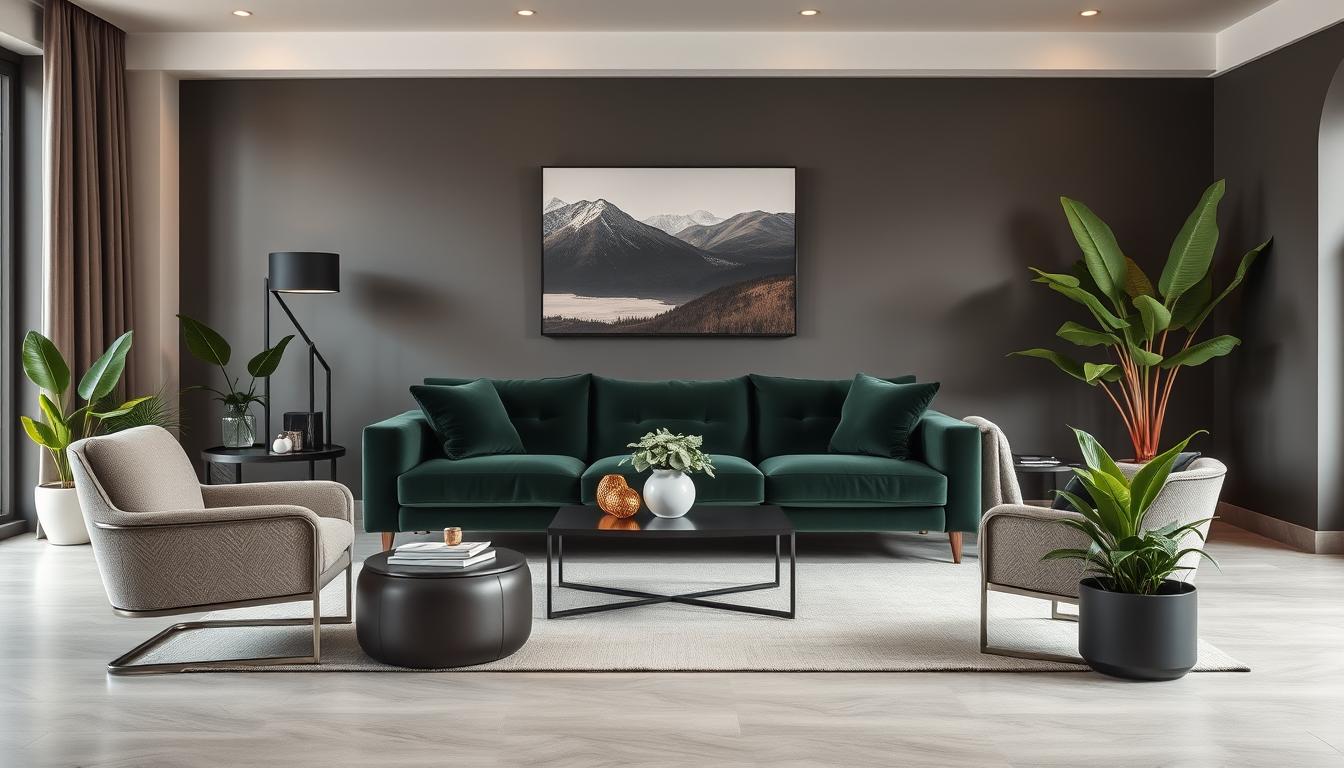 20 dark green velvet couch living room ideas