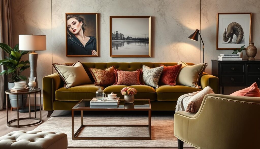 olive green velvet couch living room ideas