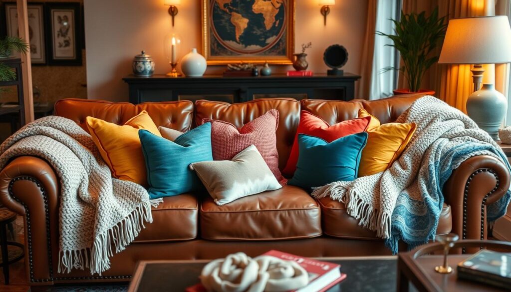 throw pillows and blankets