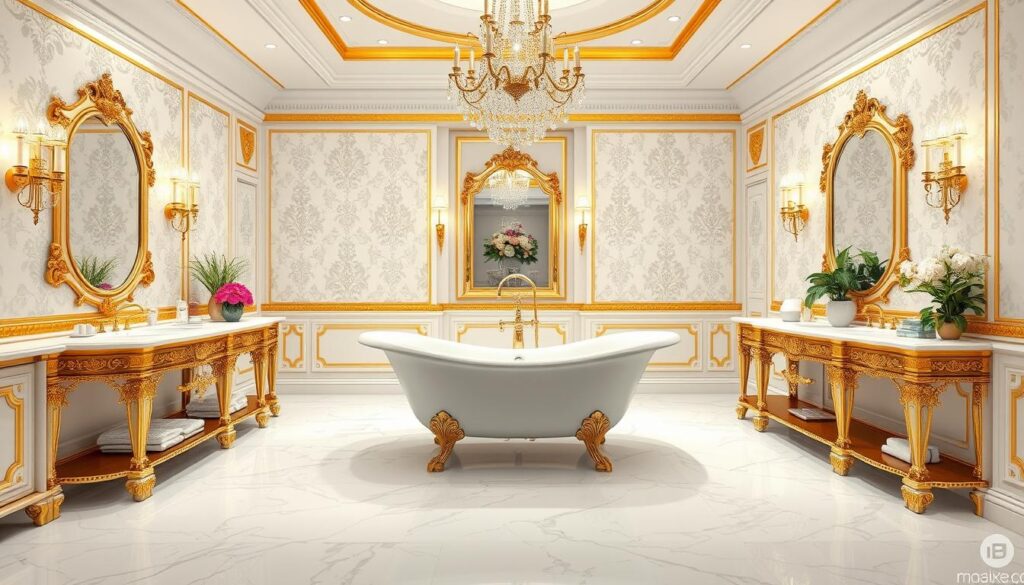 gold and white bathroom decor ideas
