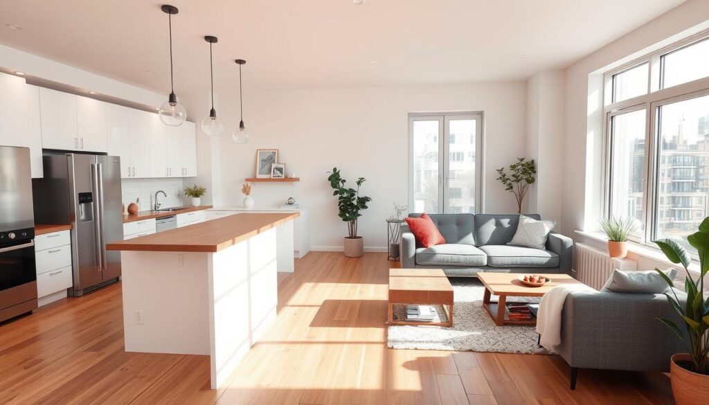 small open kitchen and living room ideas