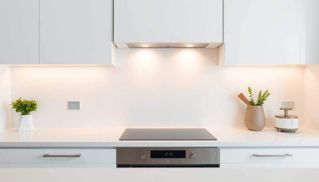 A modern, bright white kitchen backsplash with a sleek, minimalist design. The backsplash features a clean, seamless surface with a subtle texture, such as a matte or satin finish. The lighting casts a warm, natural glow, illuminating the backsplash and creating a inviting, cozy atmosphere. The backsplash is the focal point, complementing the surrounding white cabinetry, countertops, and appliances to create a cohesive, harmonious look. The scene is captured from a slightly elevated angle, providing a clear, unobstructed view of the backsplash's elegant simplicity. A modern, bright white kitchen backsplash with a sleek, minimalist design. The backsplash features a clean, seamless surface with a subtle texture, such as a matte or satin finish. The lighting casts a warm, natural glow, illuminating the backsplash and creating a inviting, cozy atmosphere. The backsplash is the focal point, complementing the surrounding white cabinetry, countertops, and appliances to create a cohesive, harmonious look. The scene is captured from a slightly elevated angle, providing a clear, unobstructed view of the backsplash's elegant simplicity.